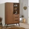 Armoire 1 Porte 3 Tiroirs VINTAGE - Noyer