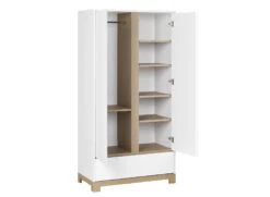 Armoire 2 Portes 1 Tiroir BROOM – Blanc/Chêne Clair 9 Armoire 2 Portes 1 Tiroir BROOM – Blanc/Chêne Clair -Nateo Concept armoire 2 portes 1 tiroir broom 4