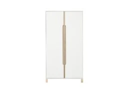 Armoire 2 Portes ETHAN - Blanc/Bois