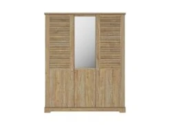 Armoire 3 Portes BALYSS - Châtaignier Blanchi -Nateo Concept armoire 3 portes balyss chataignier blanchi 2