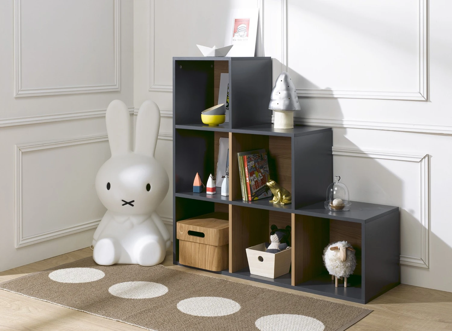 Bibliothèque 6 Cases Escalier ANGEL