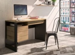 Bureau 1 Porte 1 Tiroir FARA – Ardoise/Chêne