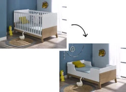 Chambre Bébé Complète EKKO - Blanc/Chêne -Nateo Concept chambre bebe complete ekko blancchene 6
