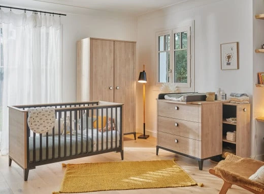 Chambre Bébé Complète ELLIOT - Ardoise/Chêne 1 Chambre Bébé Complète ELLIOT - Ardoise/Chêne