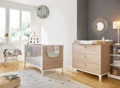 Chambre Bébé Complète ELLIOT - Blanc/Chêne
