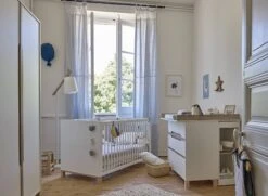 Chambre Bébé Complète ETHAN - Blanc/Bois