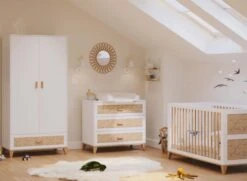 Chambre Bébé ComplÚte NAMI - Blanc Et CÚdre