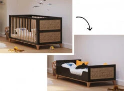 Chambre Bébé Complète NAMI - Noire Et Cèdre -Nateo Concept chambre bebe complete nami noire et cedre 4