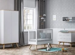 Chambre BĂ©bĂ© ComplĂšte NATURE - Blanc/ChĂȘne