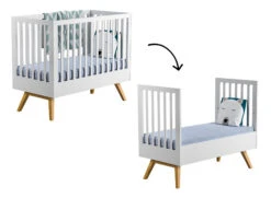 Chambre Bébé Complète NATURE - Blanc/Chêne -Nateo Concept chambre bebe complete nature blanc chene 4