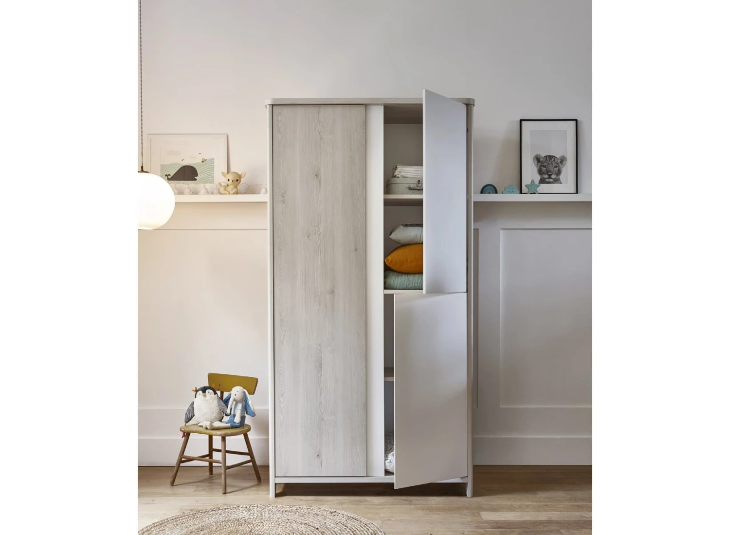 Chambre Bébé Complète SALTO - Pin Blanchi – Image 5