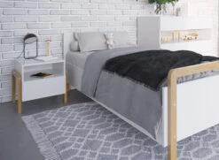 Chevet 1 Tiroir ADAM - Blanc/Chêne -Nateo Concept chevet 1 tiroir adam blanc chene 2