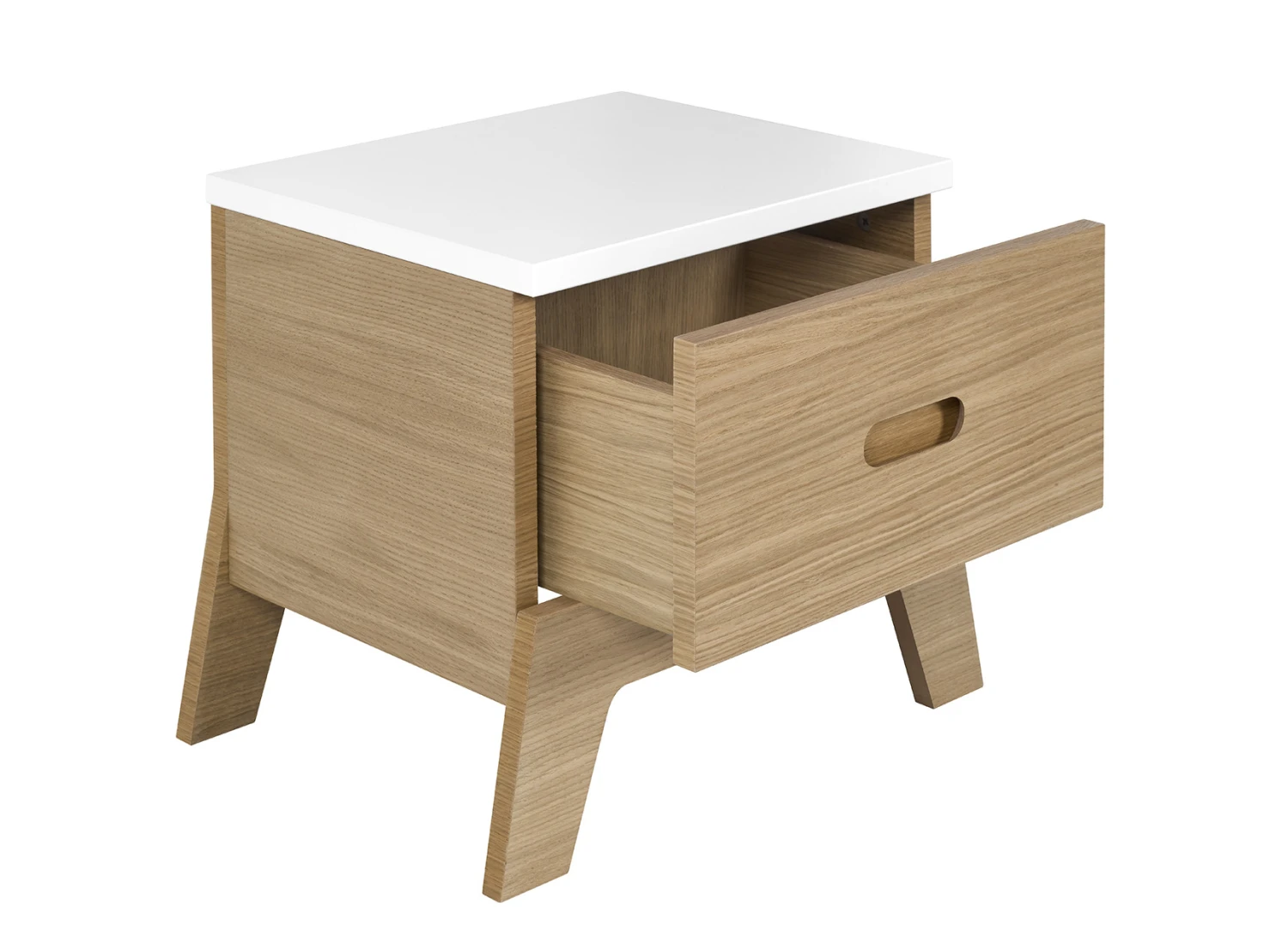 Chevet Scandinave EKKO – Blanc/Chêne – Image 4