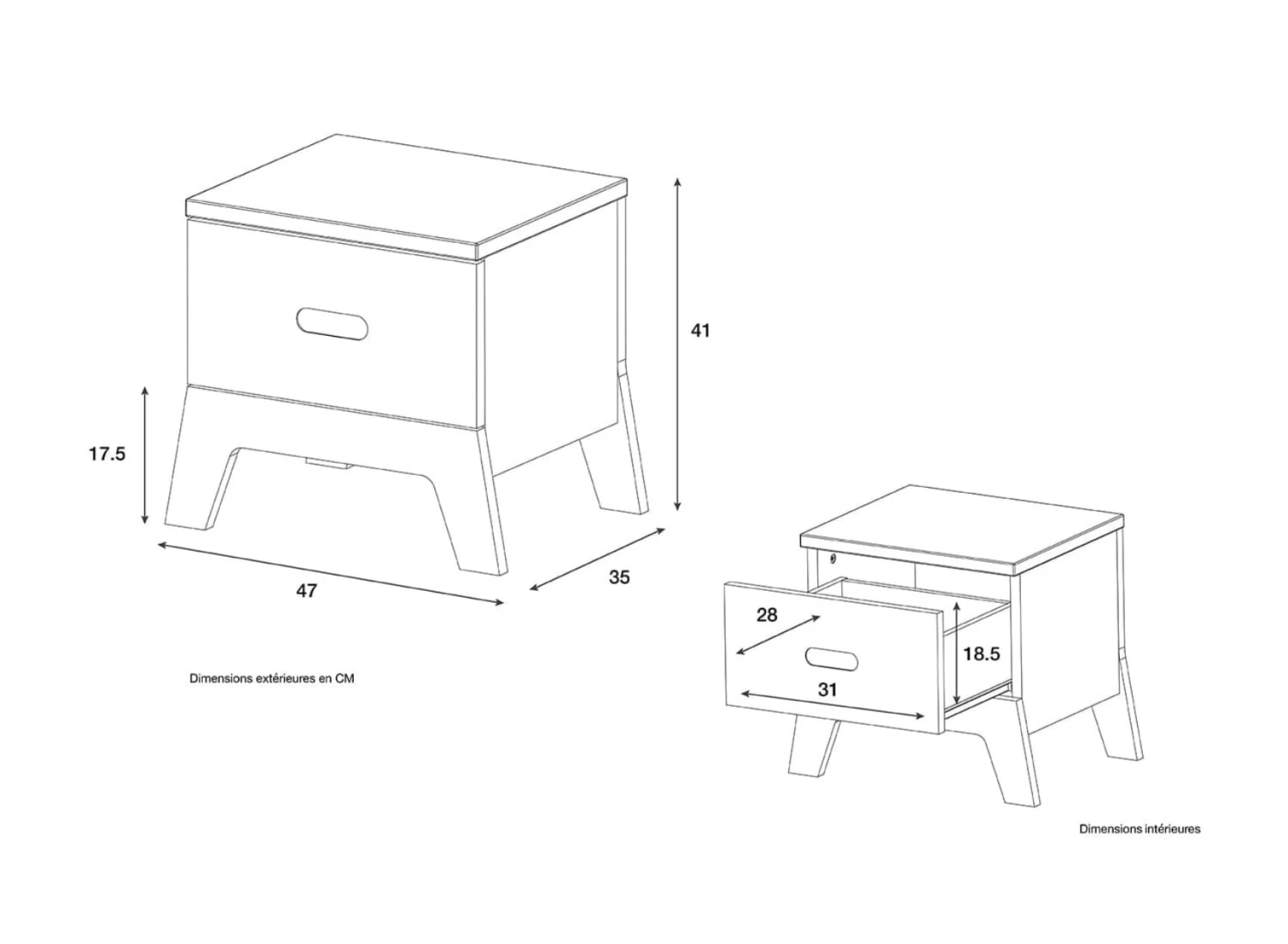 Chevet Scandinave EKKO – Blanc/Chêne – Image 6