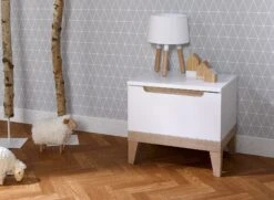 Chevet Avec Tiroir VOLT â Blanc/HĂȘtre