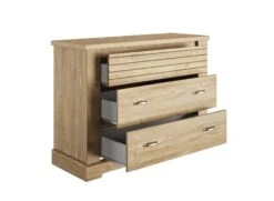 Commode 3 Tiroirs BALYSS - Châtaignier Blanchi -Nateo Concept commode 3 tiroirs balyss chataignier blanchi 2
