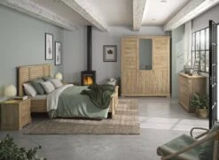 Commode 3 Tiroirs BALYSS - Châtaignier Blanchi -Nateo Concept commode 3 tiroirs balyss chataignier blanchi 3