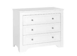Commode 3 Tiroirs SPARTE – Blanc -Nateo Concept commode 3 tiroirs blanc sparte 2