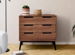 Commode 3 Tiroirs VINTAGE – Noyer