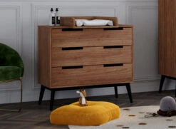 Commode 3 Tiroirs VINTAGE – Noyer -Nateo Concept commode 3 tiroirs vintage noyer 4