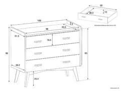 Commode 3 Tiroirs WOOD – Chêne Vintage -Nateo Concept commode 3 tiroirs wood 3