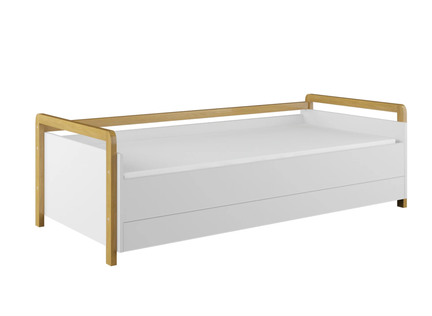 Lit Banquette Enfant 80x180 ADAM - Blanc/Chêne 2 Lit Banquette Enfant 80x180 ADAM - Blanc/Chêne – Image 2