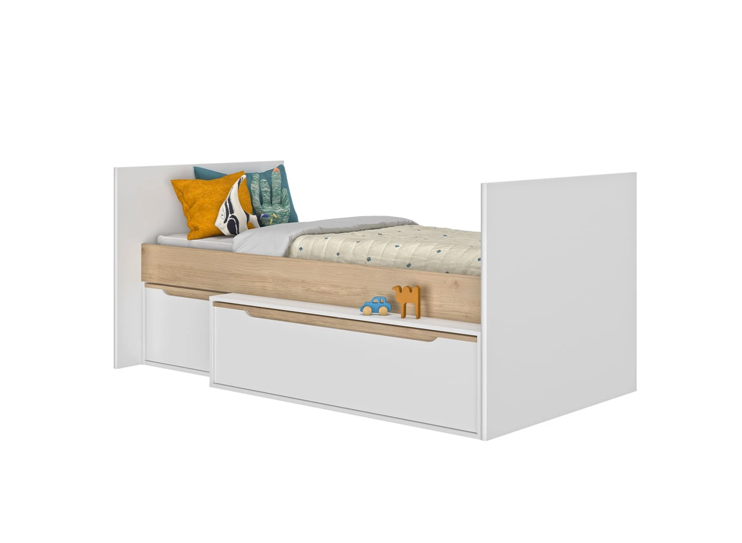 Lit Bébé Combiné évolutif 70x140 ETHAN - Blanc/Bois – Image 8