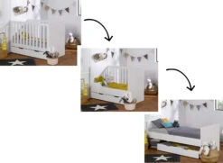 Lit Bébé évolutif 70x140 Blanc CITY – Blanc 11 Lit Bébé évolutif 70x140 Blanc CITY – Blanc -Nateo Concept lit bebe evolutif city blanc 3