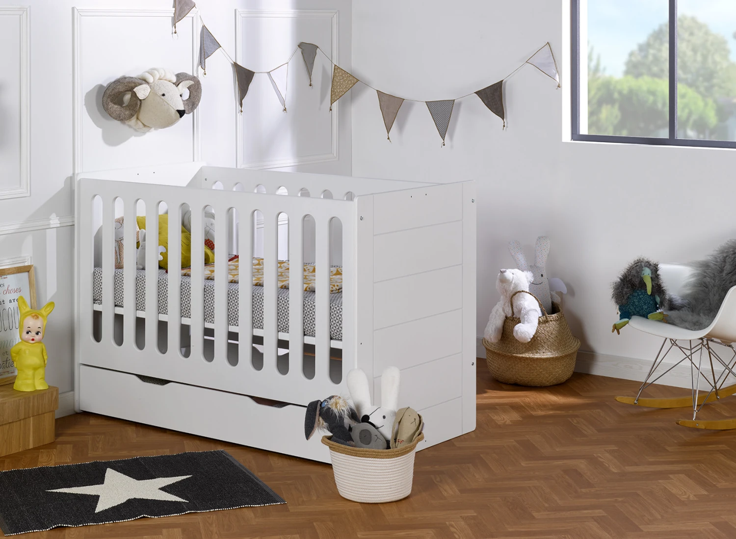 Lit Bébé évolutif 70x140 Blanc CITY – Blanc 5 Lit Bébé évolutif 70x140 Blanc CITY – Blanc – Image 5