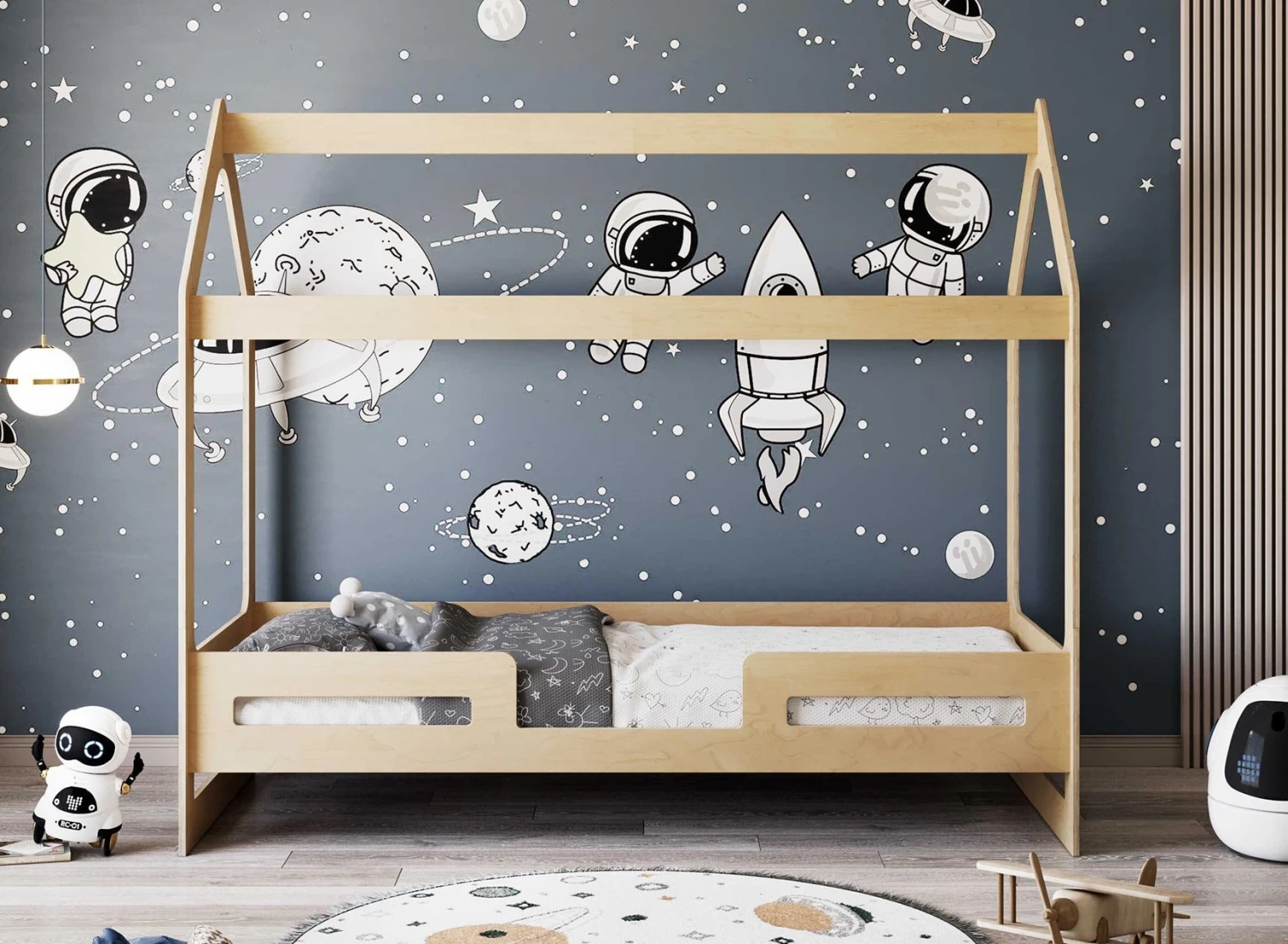 Lit Cabane Enfant 80x180 APOLLO - Bouleau Naturel 1 Lit Cabane Enfant 80x180 APOLLO - Bouleau Naturel