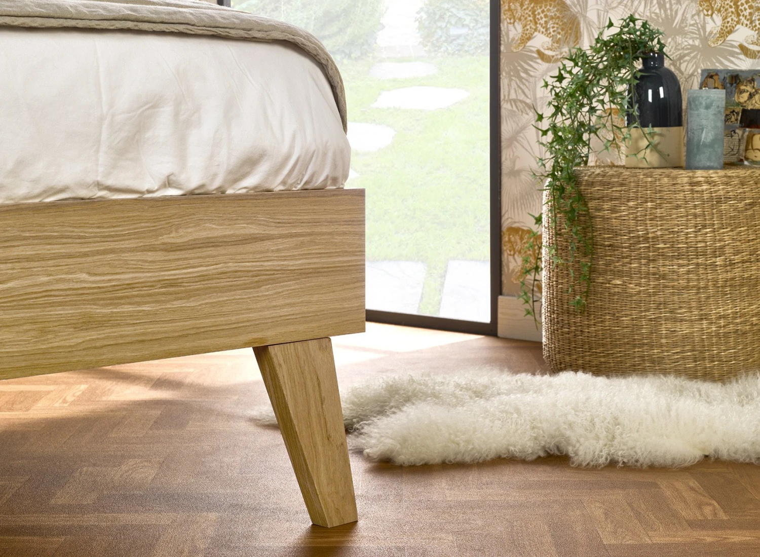 Lit Double 140x200 En Chêne LOKI 3 Lit Double 140x200 En Chêne LOKI – Image 3