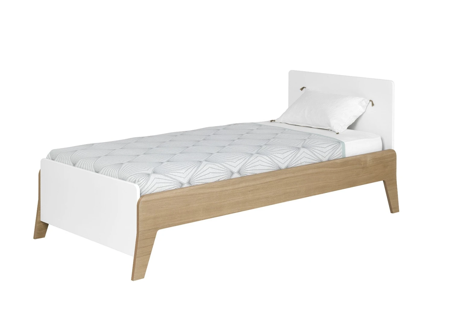 Lit Enfant 90x190 EKKO – Blanc/Chêne – Image 3