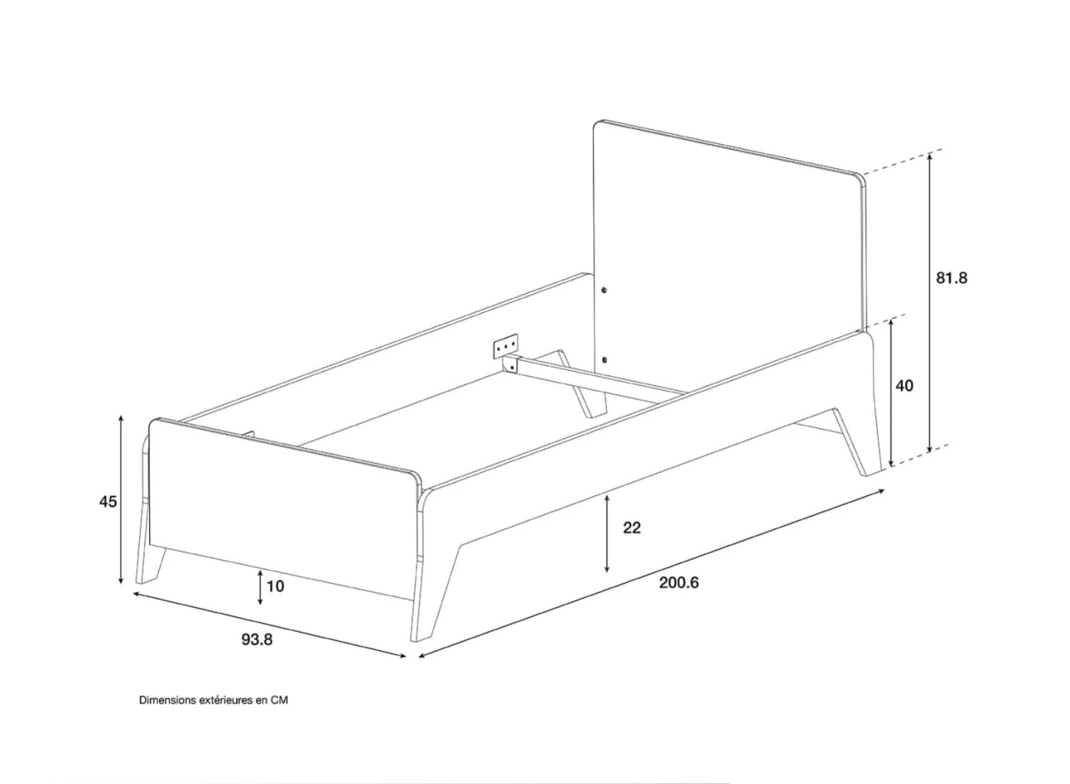Lit Enfant 90x190 EKKO – Blanc/Chêne – Image 4
