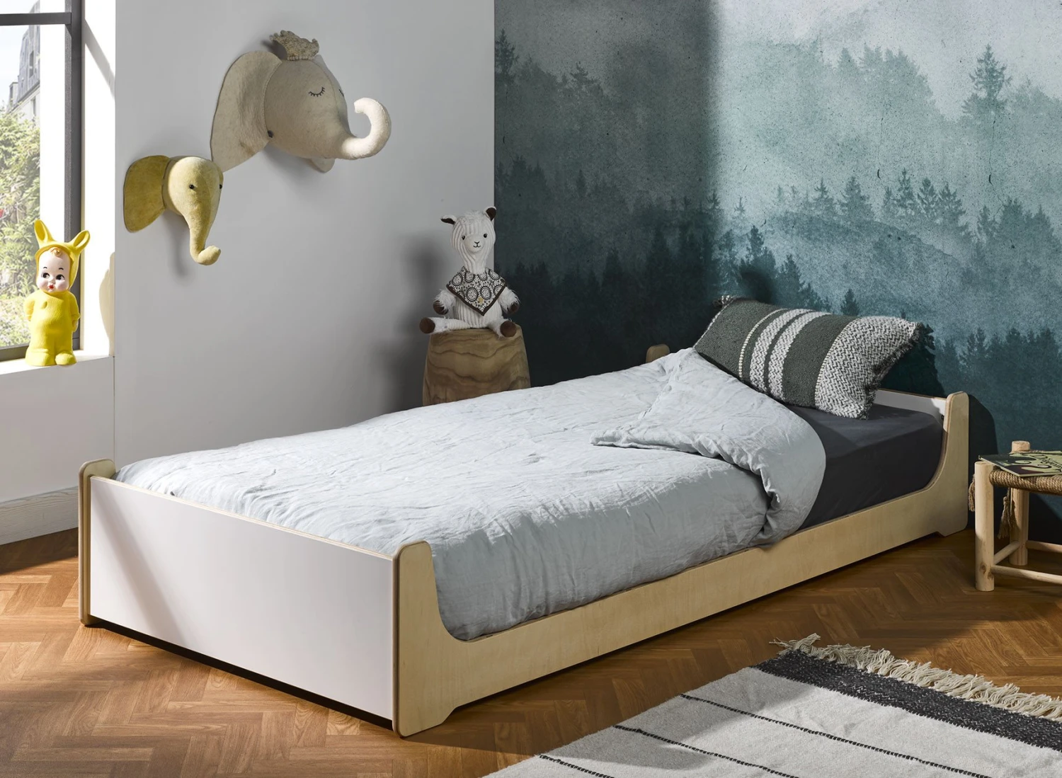 Lit Enfant 90x190 KALIX - Blanc/Bois – Image 2