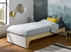 Lit Enfant 90x190 KALIX - Blanc/Bois