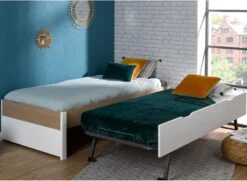 Lit Enfant 90x200 PRADO – Blanc/Chêne 10 Lit Enfant 90x200 PRADO – Blanc/Chêne -Nateo Concept lit enfant 90x200 blanc chene prado 3