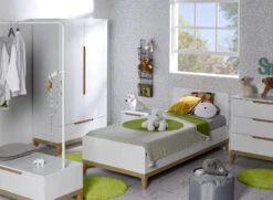 Lit Enfant 90x200 VOLT – Blanc/Hêtre -Nateo Concept lit enfant 90x200 blanc hetre volt 2