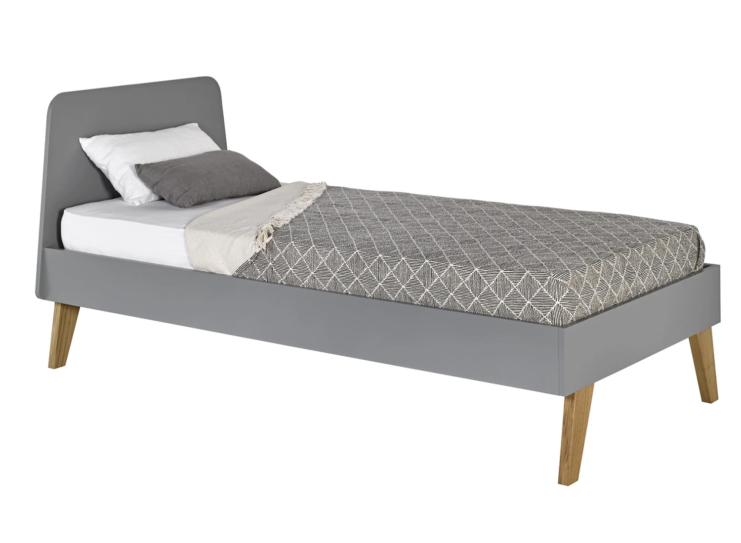 Lit Enfant 90x200 LOKI Gris + Sommier 2 Lit Enfant 90x200 LOKI Gris + Sommier – Image 2