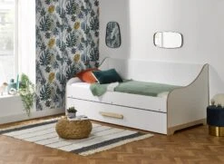 Lit Gigogne 90x190 EDEN Blanc + 2 Matelas