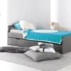 Lit Gigogne 90x190 LEVIS Ardoise + 2 Matelas