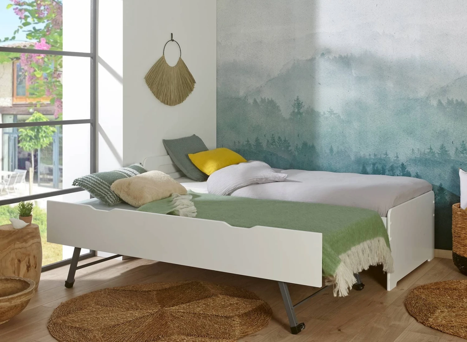 Lit Gigogne 90x190 LEVIS Blanc + 2 Matelas 1 Lit Gigogne 90x190 LEVIS Blanc + 2 Matelas