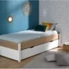 Lit Gigogne 90x200 PRADO - Blanc/Chêne