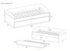 Lit Gigogne Banquette 90x190 MANLY + 2 Matelas -Nateo Concept lit gigogne banquette 90x190 manly 2 matelas 5