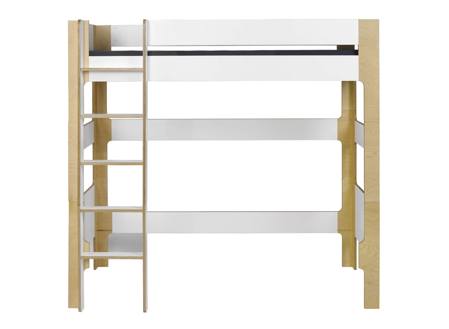 Lit Mezzanine 90x190 SYMI – Blanc/Bouleau – Image 4