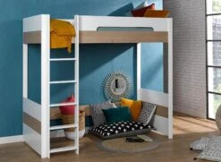 Lit Mezzanine 90x200 PRADO – Blanc/Chêne
