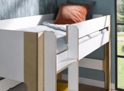 Lit Mi-hauteur 90x190 SYMI – Blanc/Bouleau 8 Lit Mi-hauteur 90x190 SYMI – Blanc/Bouleau -Nateo Concept lit mi hauteur 90x190 blanc bois symi 2