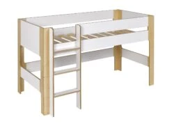 Lit Mi-hauteur 90x190 SYMI – Blanc/Bouleau 11 Lit Mi-hauteur 90x190 SYMI – Blanc/Bouleau -Nateo Concept lit mi hauteur 90x190 blanc bois symi 5