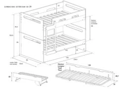 Lit Superposé 3 Places 90x190 LEVIS Blanc 9 Lit Superposé 3 Places 90x190 LEVIS Blanc -Nateo Concept lit superpose 3 places 90x190 levis blanc 4