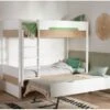 Lit Superposé 3 Places 90x200 PRADO Blanc/Chêne