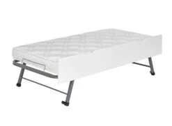 Lit Superposé 3 Places 90x200 PRADO Blanc/Chêne + 3 Matelas -Nateo Concept lit superpose 3 places 90x200 prado blanc chene 3 matelas 2